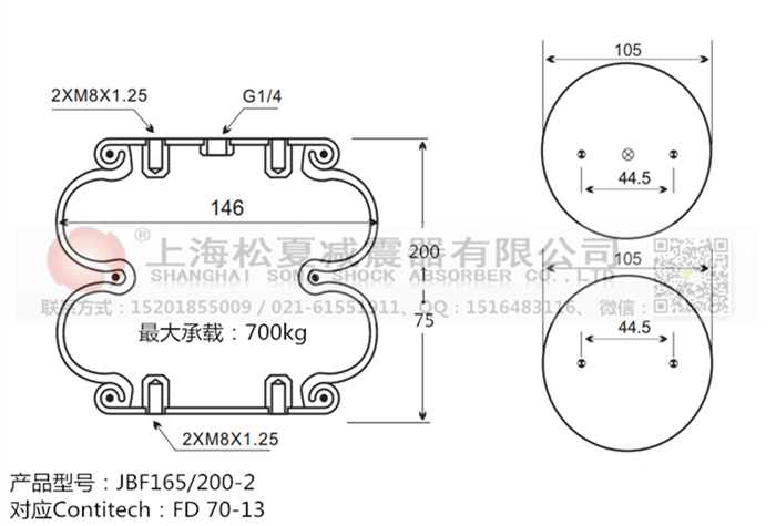 JBF165/200-2橡膠<a href='http://www.slot.org.cn/' target='_blank'><u>空氣彈簧</u></a>