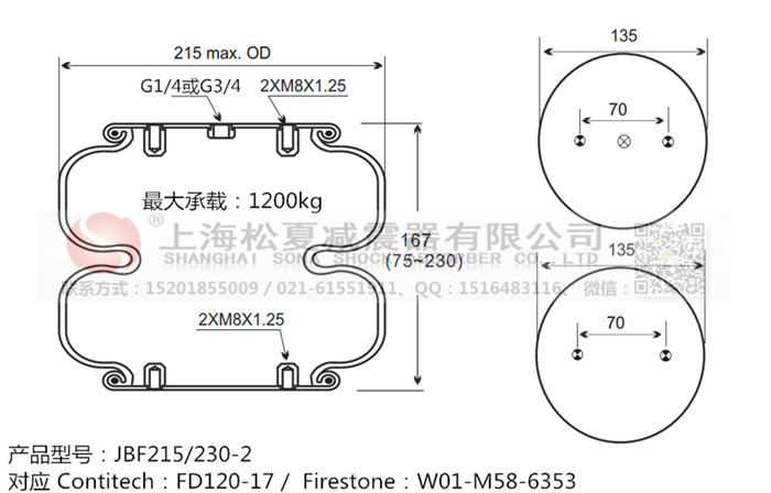 JBF215/230-2橡膠<a href='http://www.slot.org.cn/' target='_blank'><u>空氣彈簧</u></a>