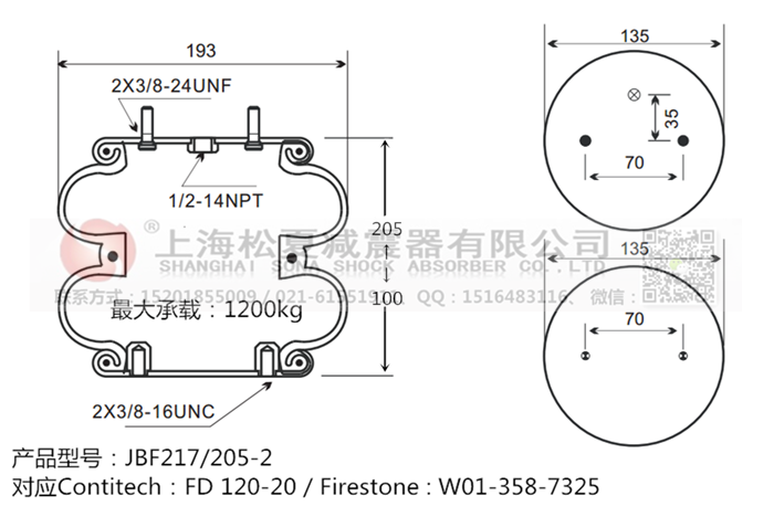JBF217/205-2橡膠<a href='http://www.slot.org.cn/' target='_blank'><u>空氣彈簧</u></a>